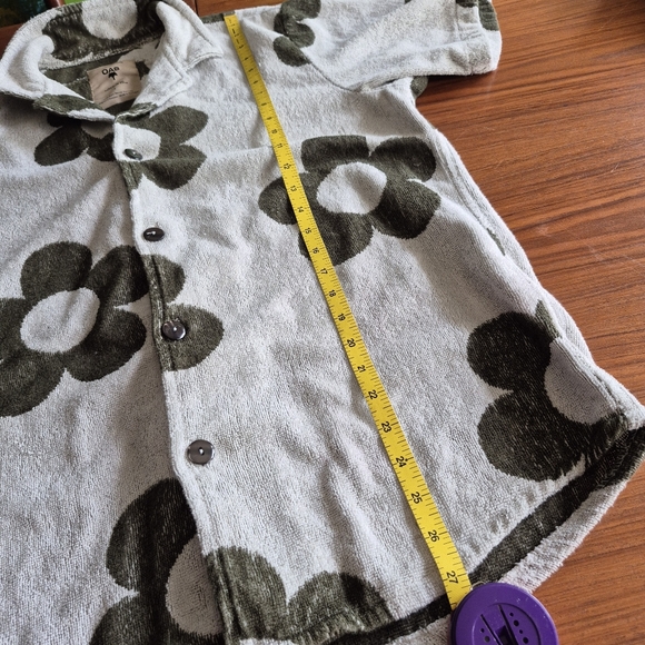 OAS Men's Ivory Green Reyro Terry Cuba Swim Cabana Top Large - Picture 2 of 8